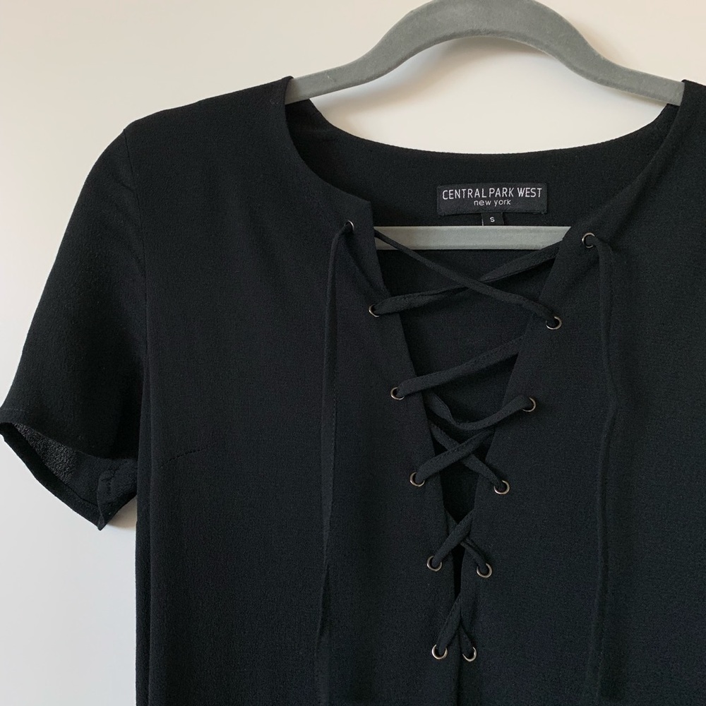 lace up little black dress
